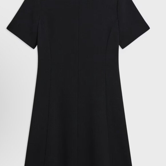 Theory Flared Short-Sleeve Dress in Admiral Crepe - Picture 7 of 7